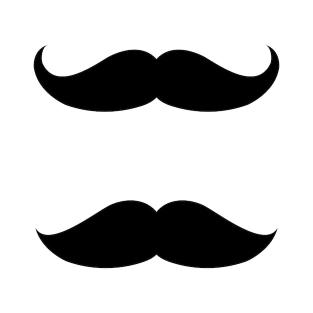 Dos conceptos de pelo facial de Bigotes Negros Iconos de bigotes con textura en fondo blanco