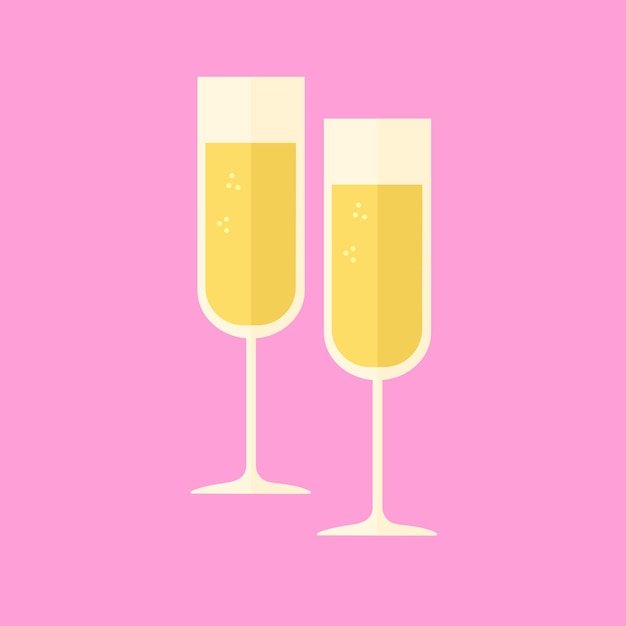 Dos copas de champán ilustración vectorial