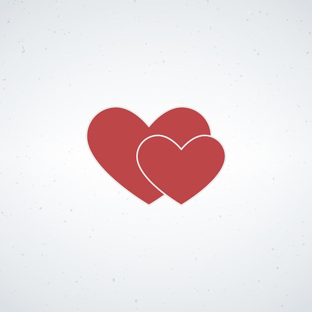 Dos corazones rojos símbolo de amor valentín signo de boda stock ilustración vectorial aislado en blanco