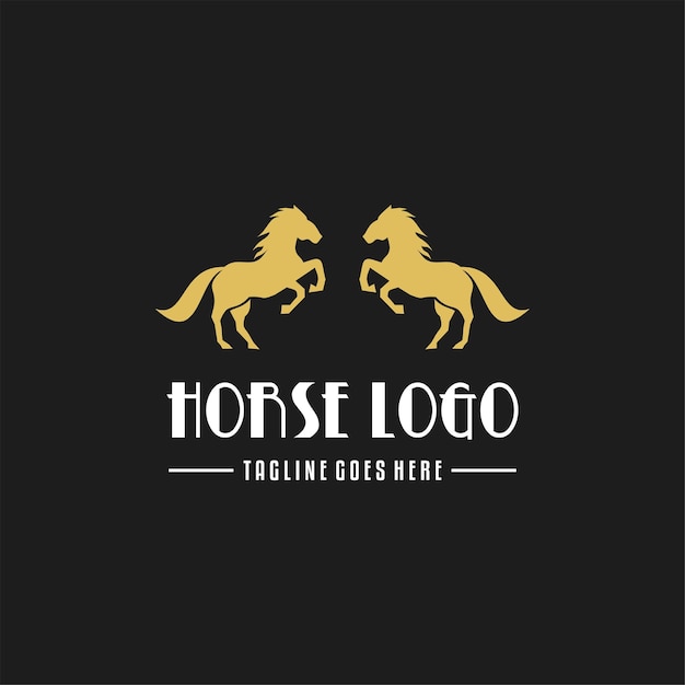 Dos diseños de logotipo de caballo de pie buenos para mascota