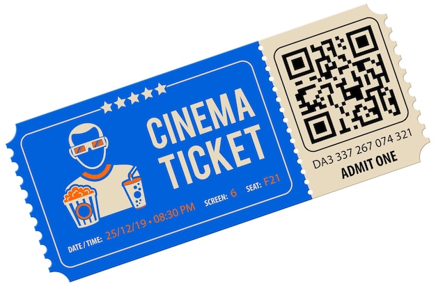 Vector dos entradas para el cine