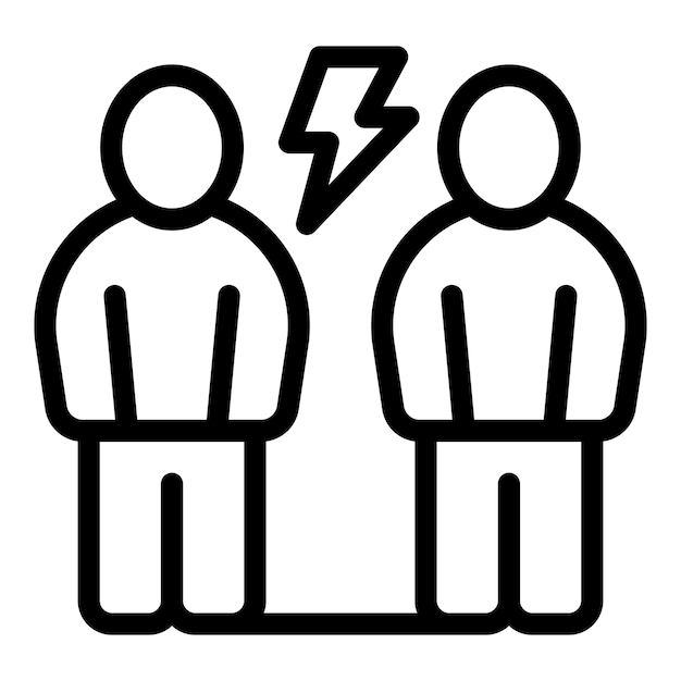 Dos figuras con relámpagos que significan conflicto