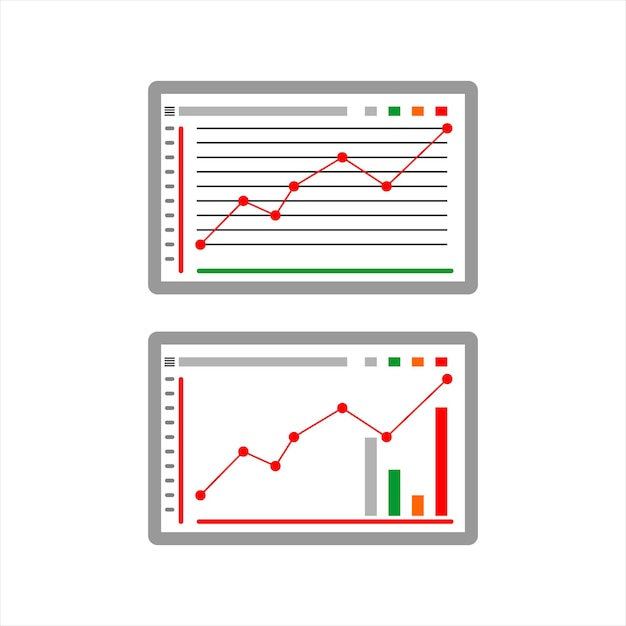 Dos gráfico gráfico en vector de teléfono Tablet