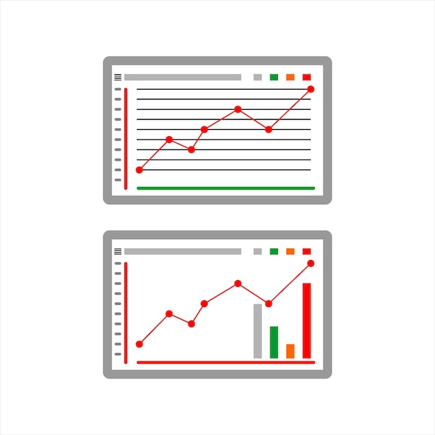 Dos gráfico gráfico en vector de teléfono tablet