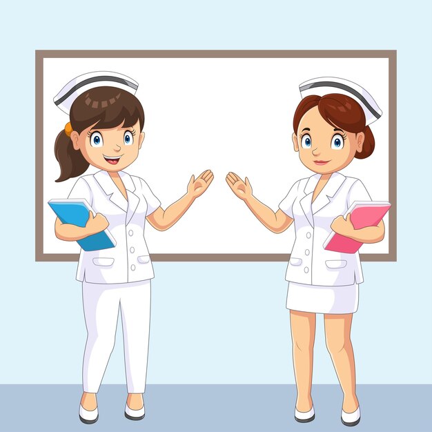Dos hermosos médicos jóvenes con trajes diferentes.