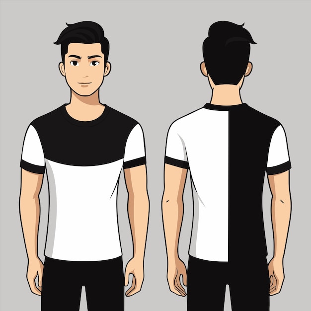 dos hombres en una camisa azul y blanca con uno vestido de blanco y negro