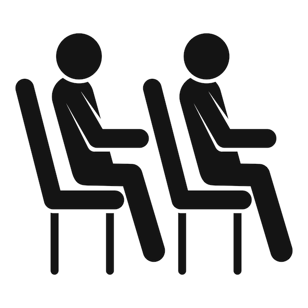 Dos hombres de negocios sentados en la sala de espera icono