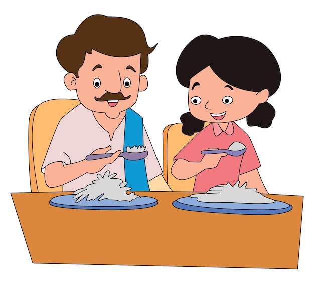 Dos hombres sentados y una comida.
