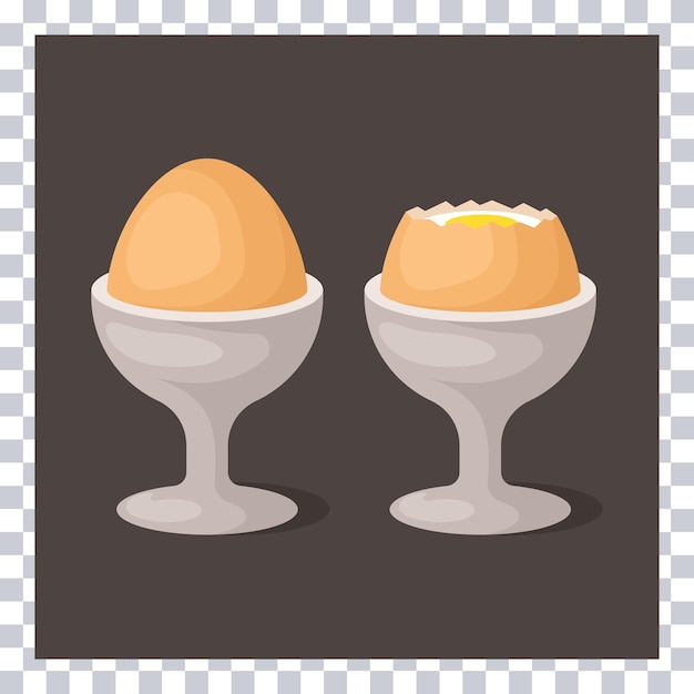 Dos huevos cocidos en una taza