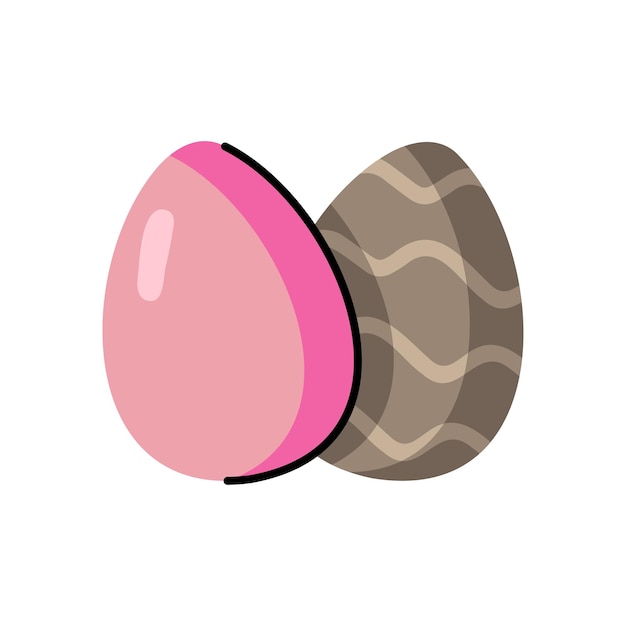 Vector dos huevos de pascua en estilo doodle