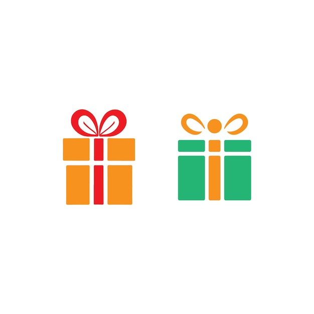 Dos iconos de cajas de regalos coloridos perfectos para proyectos de vacaciones o regalos