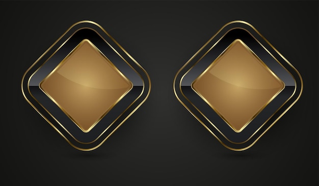 Dos íconos idénticos en forma de diamante colocados uno al lado del otro Cada diamante tiene un metálico dorado
