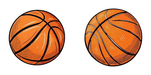 Dos ilustraciones antiguas de baloncesto
