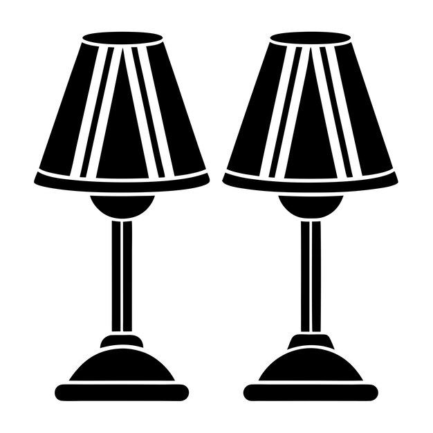 Dos lámparas de mesa aisladas sobre un fondo blanco