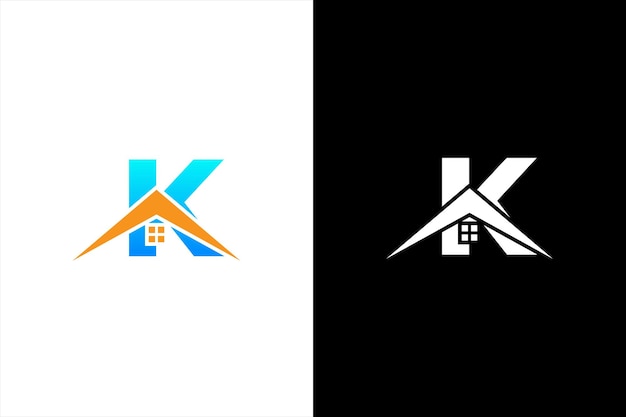 Vector dos logotipos de una casa y un fondo negro