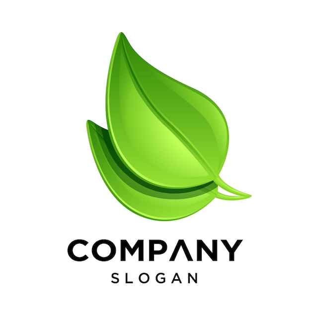 dos logotipos de la hoja verde