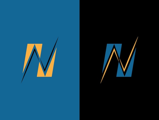 Dos logotipos de Nletter en diferentes colores entonces usted puede usar este hermoso