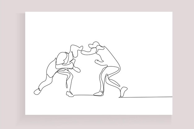 dos luchadores tratando de derribarse
