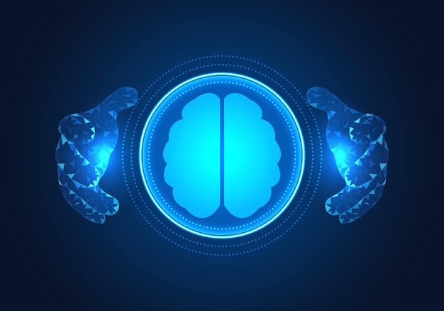 Dos manos abrazando la tecnología de la inteligencia artificial se refiere a las personas que alimentan datos
