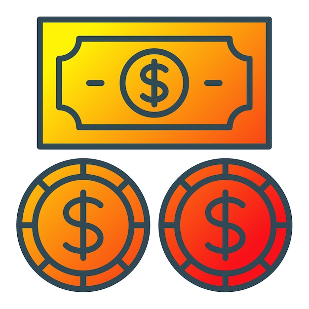 dos monedas con un signo que dice dólar y la palabra dólar