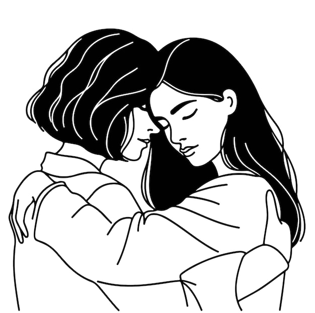 Dos mujeres abrazando la amistad femenina