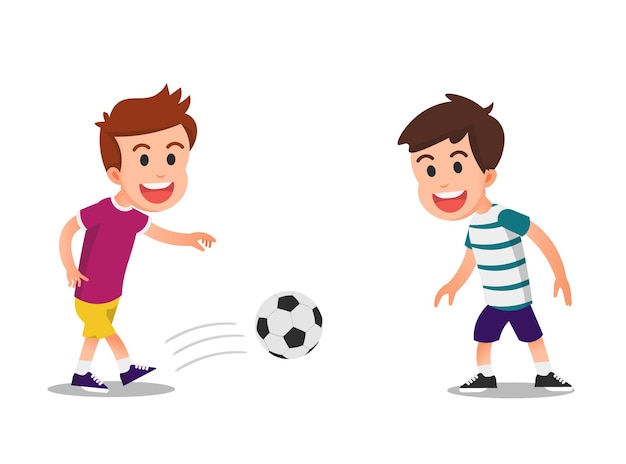 Dos niños, jugar al fútbol