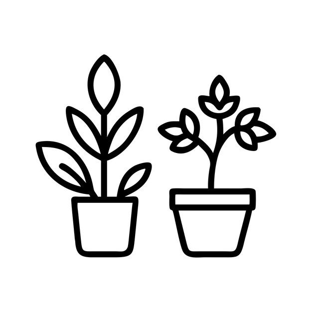 dos ollas de plantas con una que dice " en ollas "
