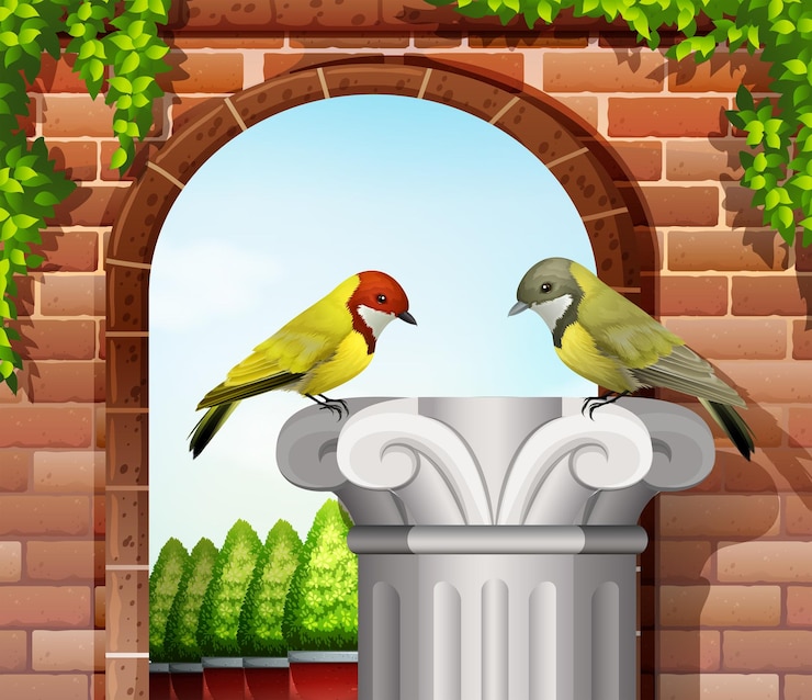 Vector dos pájaros.