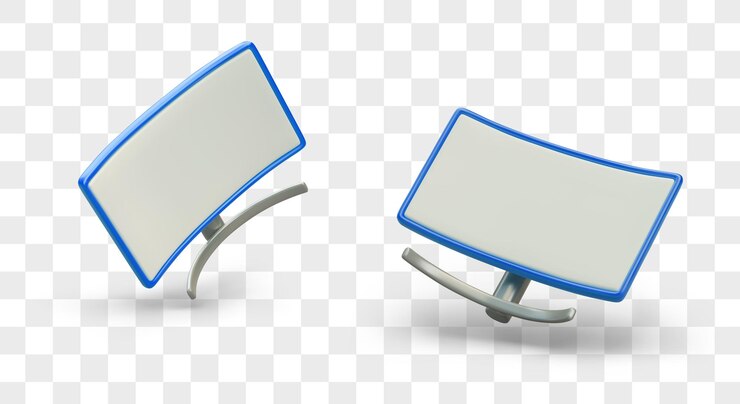 Vector dos pantallas de computadora digitales en diferentes posiciones monitor de computadora con pantalla vacía