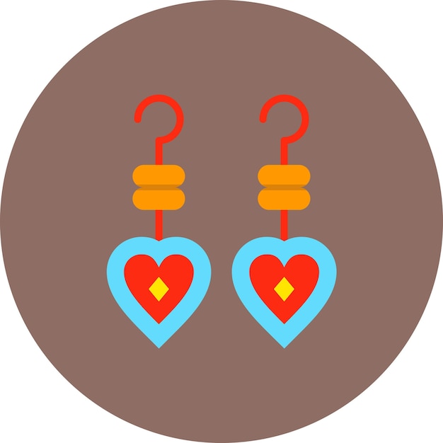 dos pendientes con un corazón en el frente