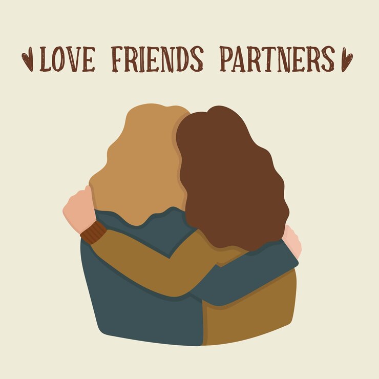 Vector dos personas abrazándose. haz el amor y no la guerra.