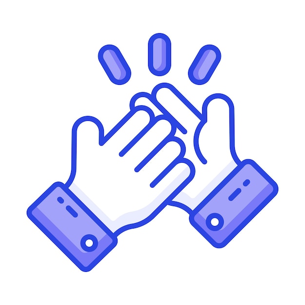 Dos personas estrechando la mano concepto icono de estímulo en estilo moderno