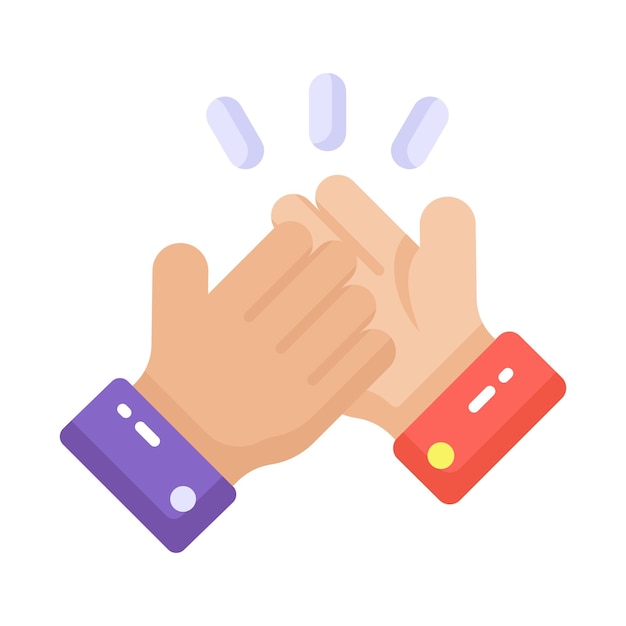 Dos personas estrechando la mano concepto icono de estímulo en estilo moderno