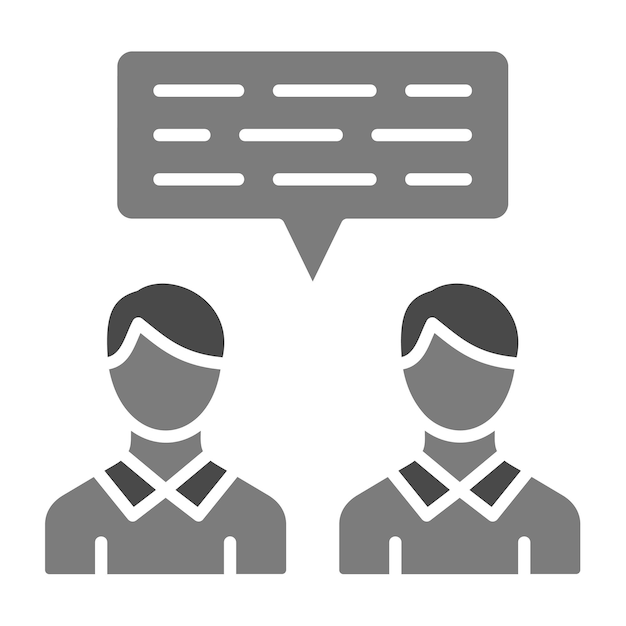 dos personas frente a una burbuja de habla con la palabra prueba en él