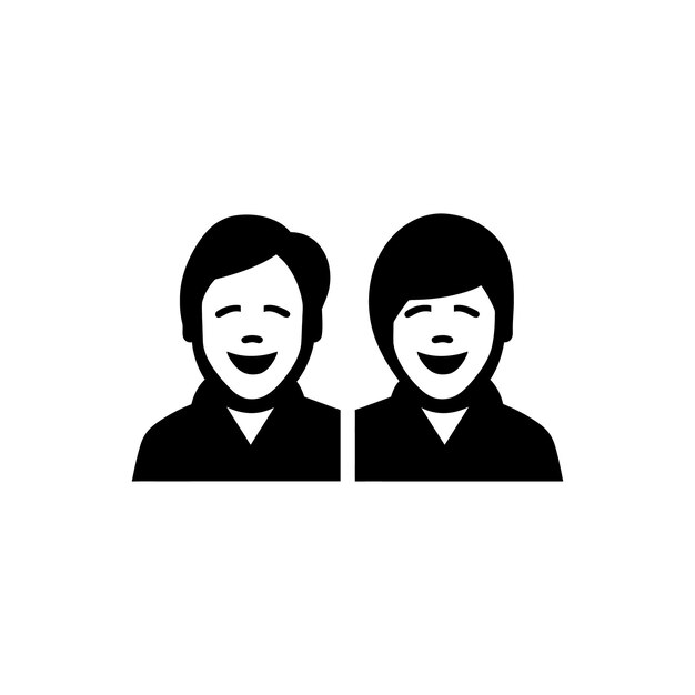 Dos personas riendo icono Ilustración vectorial simple