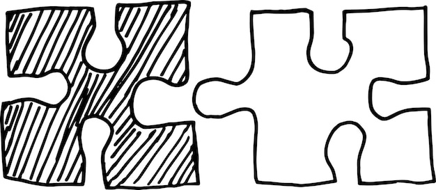 Vector dos piezas del rompecabezas