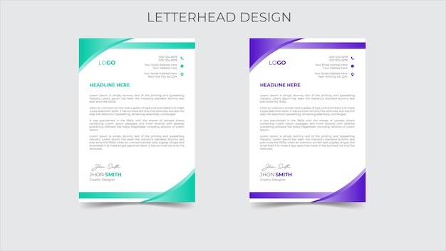 Dos plantillas para un diseño de membrete