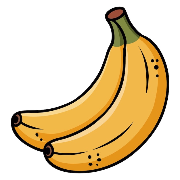 Dos plátanos amarillos maduros perfectos para un bocadillo o desayuno saludable