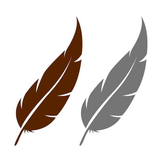 dos plumas con plumas marrones en ellos que dicen plumas