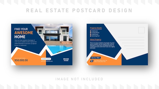 Dos postales para un diseño de postal inmobiliaria