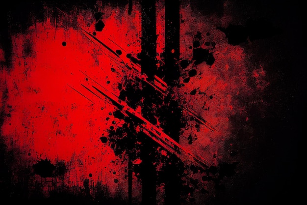 Vector dos rayas textura grunge abstracto negro y rojo