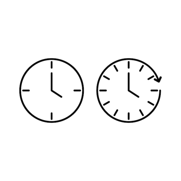 Dos relojes simples que muestran horas diferentes