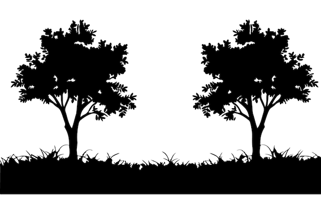 Dos siluetas de árboles negros