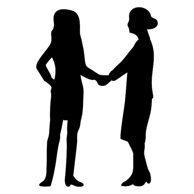 dos siluetas de dos mujeres de las cuales una es la misma