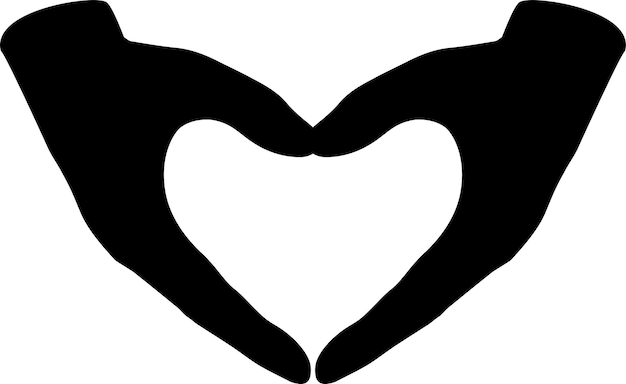 Dos siluetas de manos que forman una forma de corazón