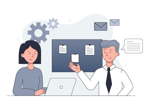 Dos socios comerciales en la ilustración del concepto de reunión