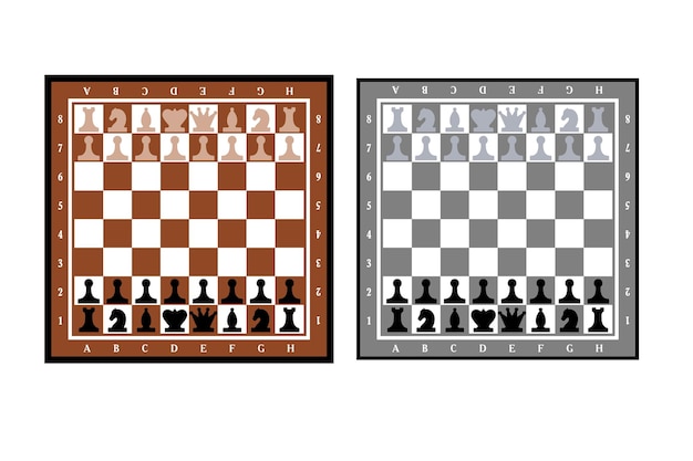 Dos tableros de ajedrez con piezas dispuestas para jugar