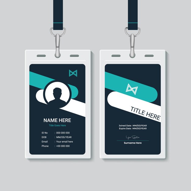 Dos tarjetas de identificación con un nombre aquí en ellas.