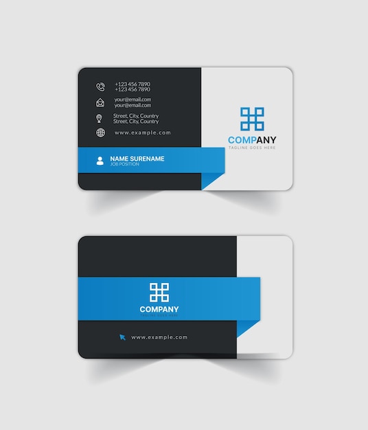 dos tarjetas de visita con el logotipo de la empresa