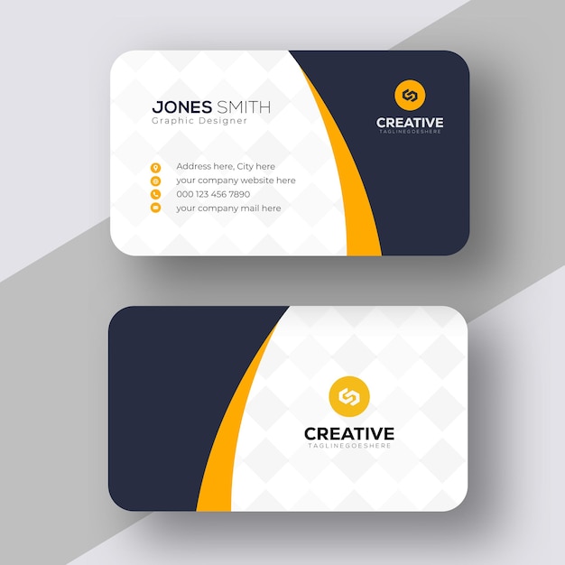 dos tarjetas de visita con las palabras arte creativo en ellos